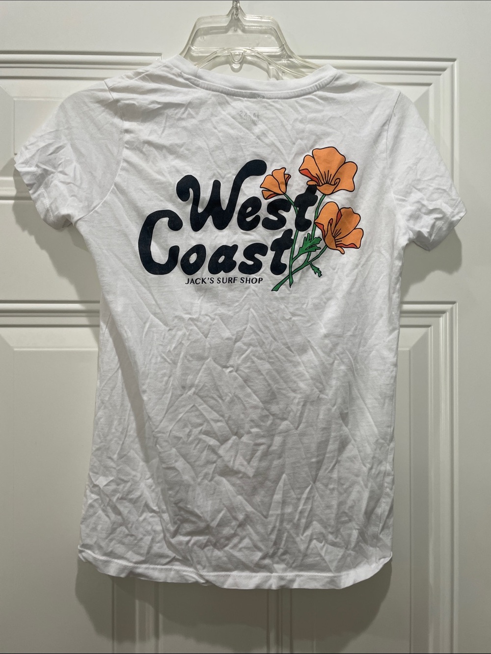Jack's Surf Shop West Coast Graphic Tee - White with Orange Poppy Floral